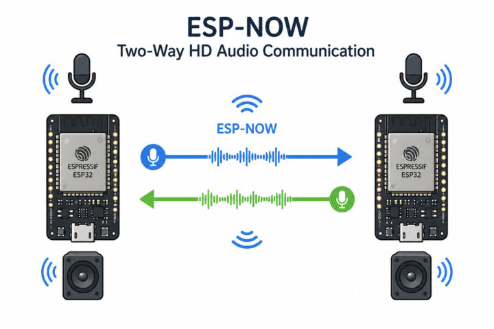 ESP-NOW two way HD audio communication