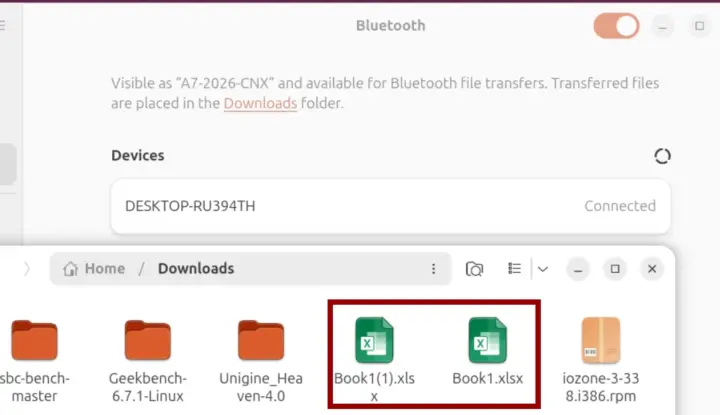 GEEKOM A7 2026 Edition Bluetooth File Transfer receive