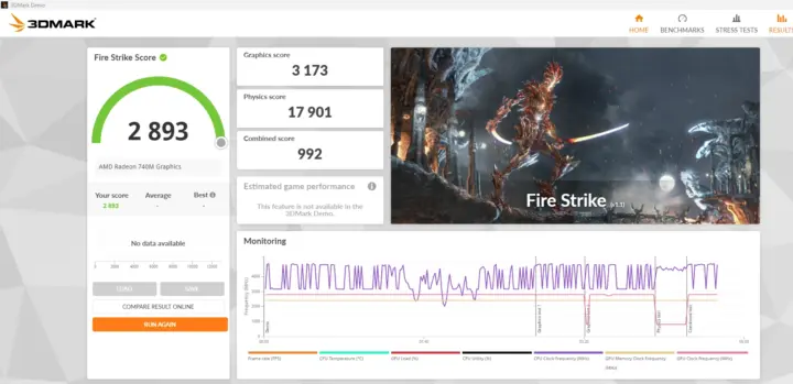 GEEKOM A7 3DMark Fire Strike GEEKOM A7 3DMark Fire Strike