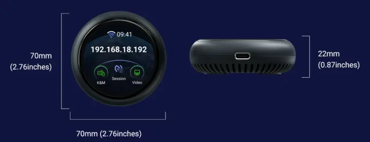 GL-RMQ1 USB-C KVM dimensions