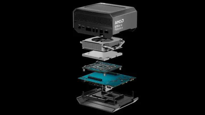 AMD Kria AI Robotics Box exploded view AMD Kria AI Robotics Box exploded view