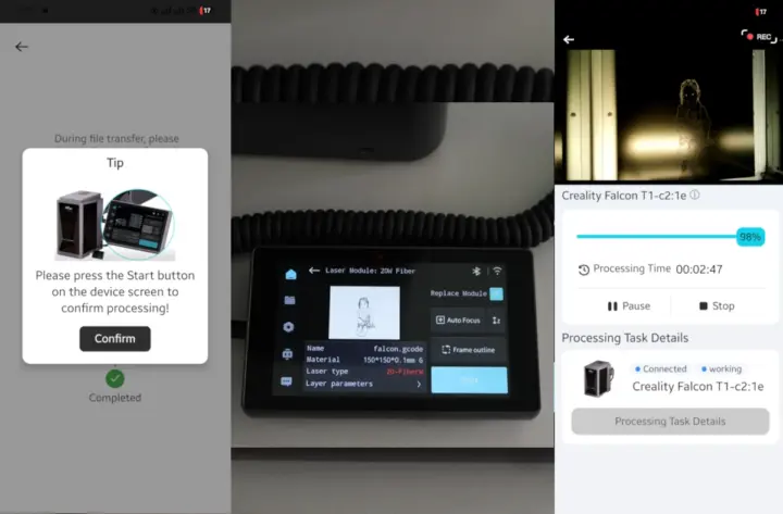 Creality Falcon T1 Processing smartphone Creality Falcon T1 Processing smartphone