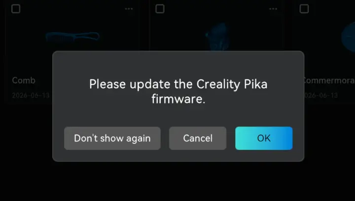 Creality Pika firmware update Creality Pika firmware update
