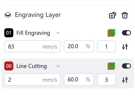 Engraving layer Acrylic Engraving layer Acrylic
