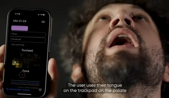 Tongue controlled touchpad