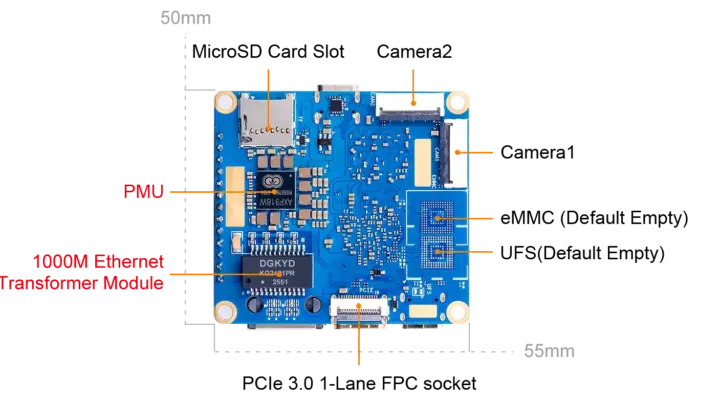 Allwinner A733 SBC PCIe dual camera Allwinner A733 SBC PCIe dual camera
