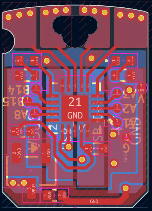 การออกแบบแผงวงจร PCB ของบอร์ด Comu USB