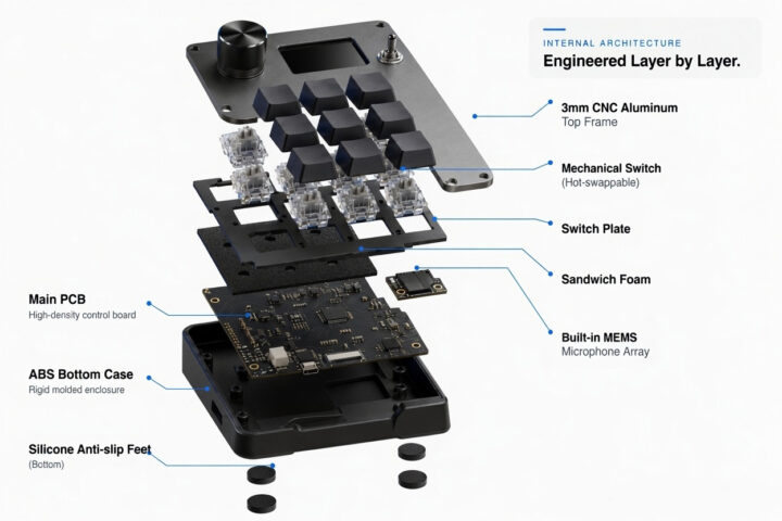 CtrlVibe internal architecture exploded view