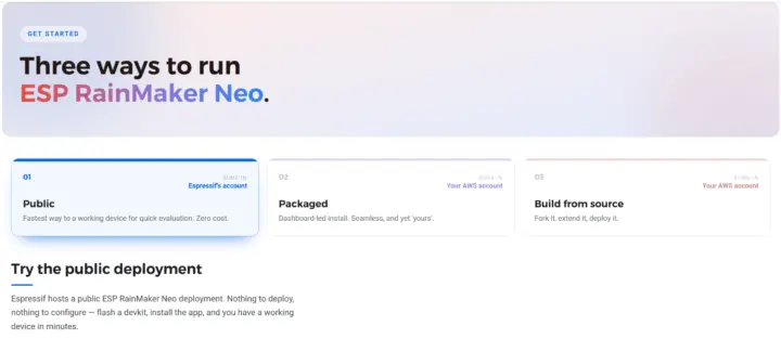 ESP RainMaker Neo Public Packaged Build from source ESP RainMaker Neo Public Packaged Build from source