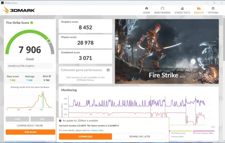 GEEKOM IT13 Max 3DMark Fire Strike CPU GEEKOM IT13 Max 3DMark Fire Strike CPU
