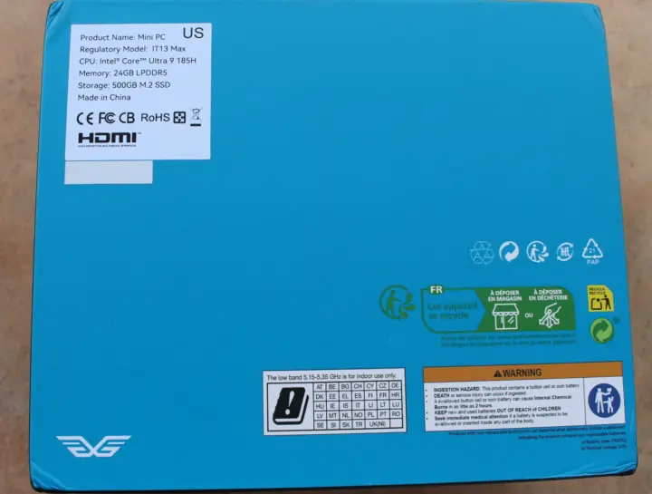GEEKOM IT13 Max specifications label GEEKOM IT13 Max specifications label