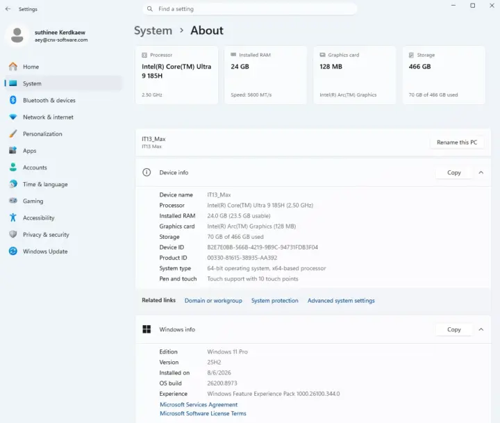 GEEKOM IT13 Max system about GEEKOM IT13 Max system about