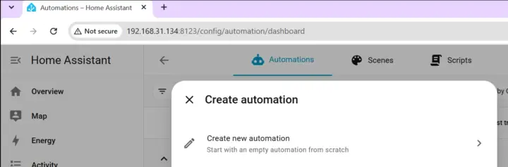 Home Assistant Create Automation