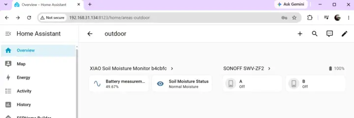 Home Assistant SONOFF SWV ZF2 Switch