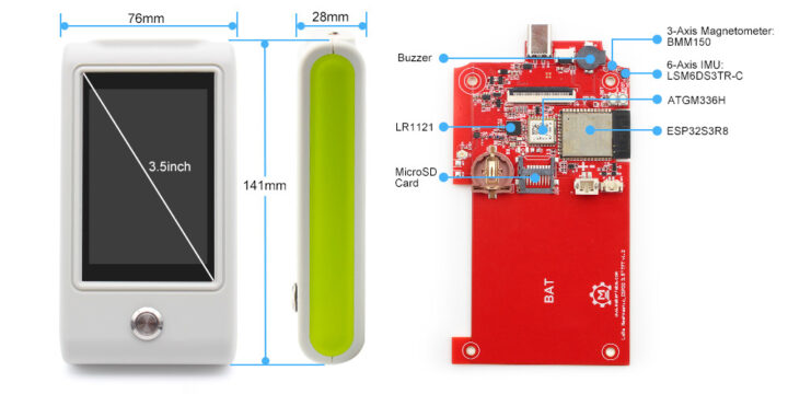 ภาพรวมฮาร์ดแวร์ของ Makerfabs Nomad Terminal