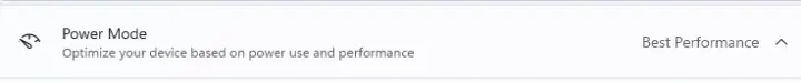 Power mode Best performance