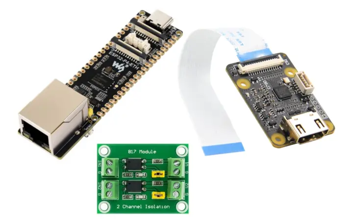 Waveshare ESP32 P4 ETH Geekworm C970 PC817 2 channel module Waveshare ESP32-P4-ETH Geekworm C970 PC817 2 channel module