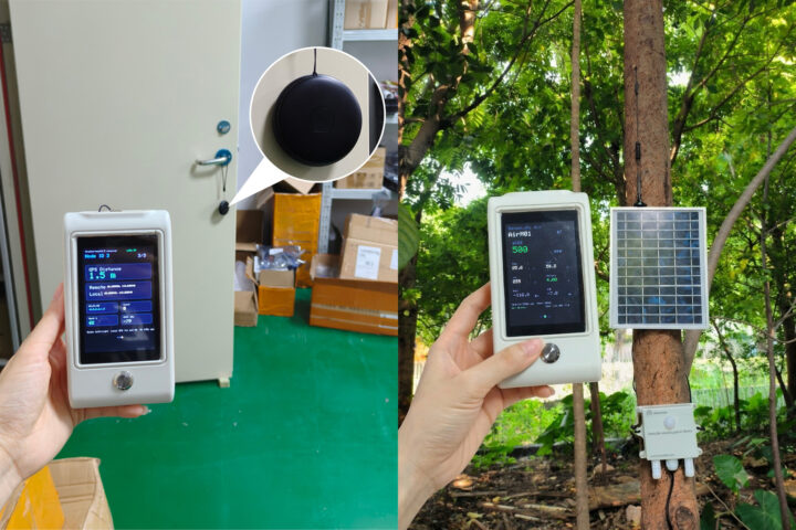 Nomad Terminal แสดงข้อมูล GPS จากโหนด LoRa ระยะไกล และข้อมูลคุณภาพอากาศจาก SenseLoRa