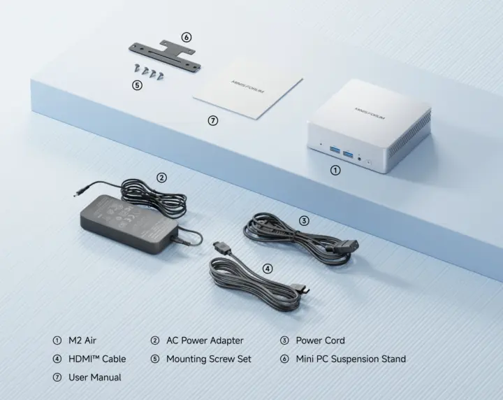 MINISFORUM Elite Mini M2 Air 304 package content