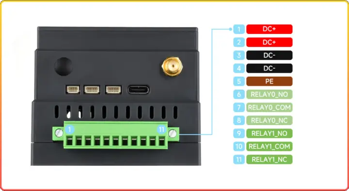 บล็อกเทอร์มินัล 11 ขาสำหรับจ่ายไฟและรีเลย์