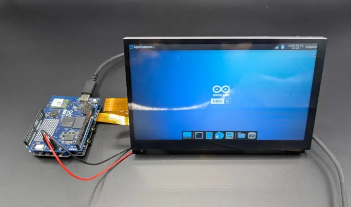 Arduino UNO Q ต่อกับจอสัมผัส MIPI DSI ของ Waveshare ผ่านบอร์ด Media Carrier