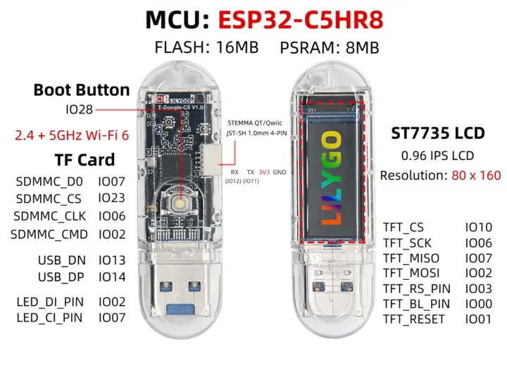ESP32 C5 USB dongle