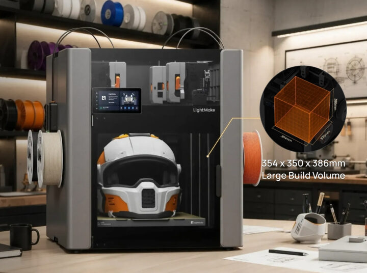 LightMake L4 เครื่องพิมพ์ 3D พร้อมหัวพิมพ์ 4 หัว