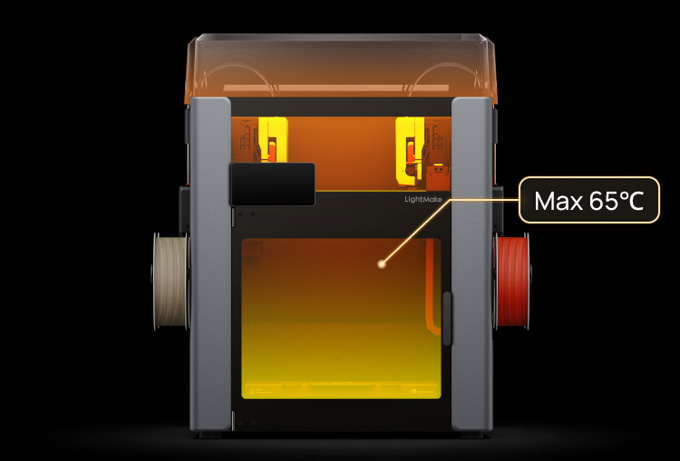 LightMake L4 พร้อมฝาครอบชุด Thermo Top Kit ที่ให้ความร้อนห้องพิมพ์สูงสุด 65°C