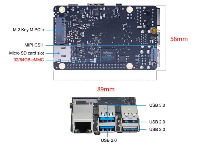 Allwinner A733 onboard eMMC flash
