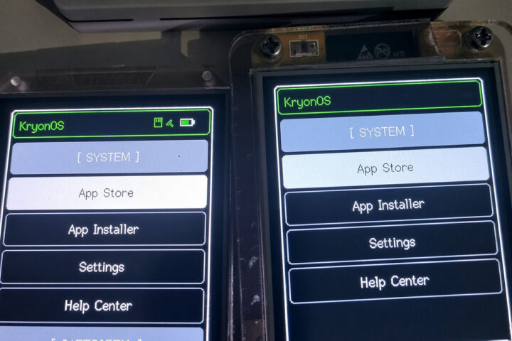 KryonOS รันบนอุปกรณ์ที่ใช้ ESP32 สองเครื่อง