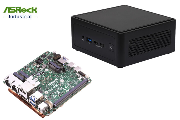เมนบอร์ด ASRock NUC 320 วางคู่กับมินิพีซี NUC BOX 320
