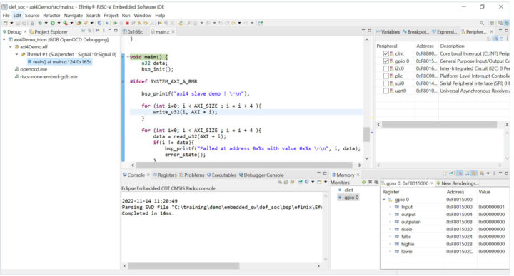IDE สำหรับซอฟต์แวร์ฝังตัว RISC-V ของ Efinity