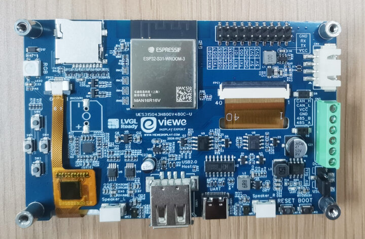 บอร์ด PLCM-UES31S043H800V480C-U พร้อมโมดูล ESP32-S31 (ภาพที่ VIEWE มอบให้โดยตรง)