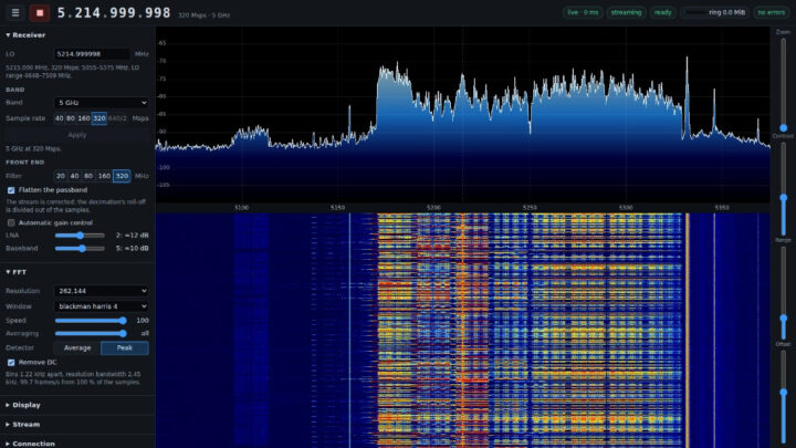 W1700K-SDR Real-time-5-GHz-waterfall