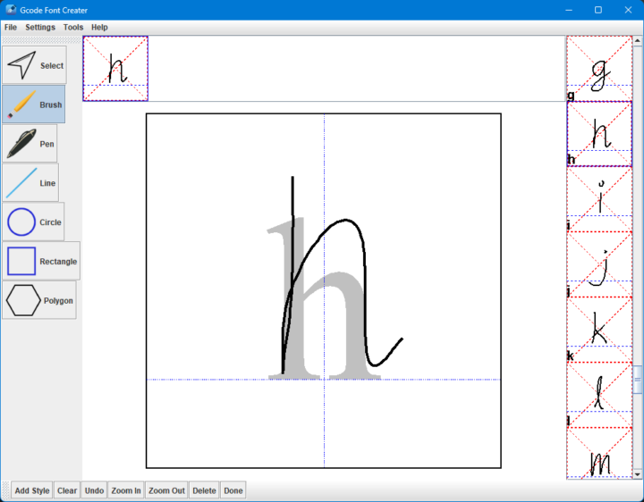 วาดตัวอักษรในโปรแกรม Font Creator